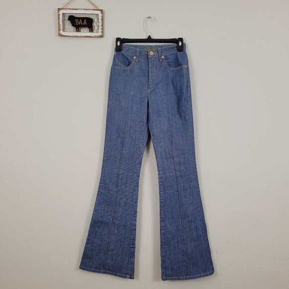 Superfine High Waisted‎ Flare Jeans Sz 25 Made in Italy - Picture 1 of 10